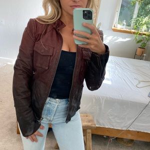 Q40 Dip Dye Hooded Leather Jacket